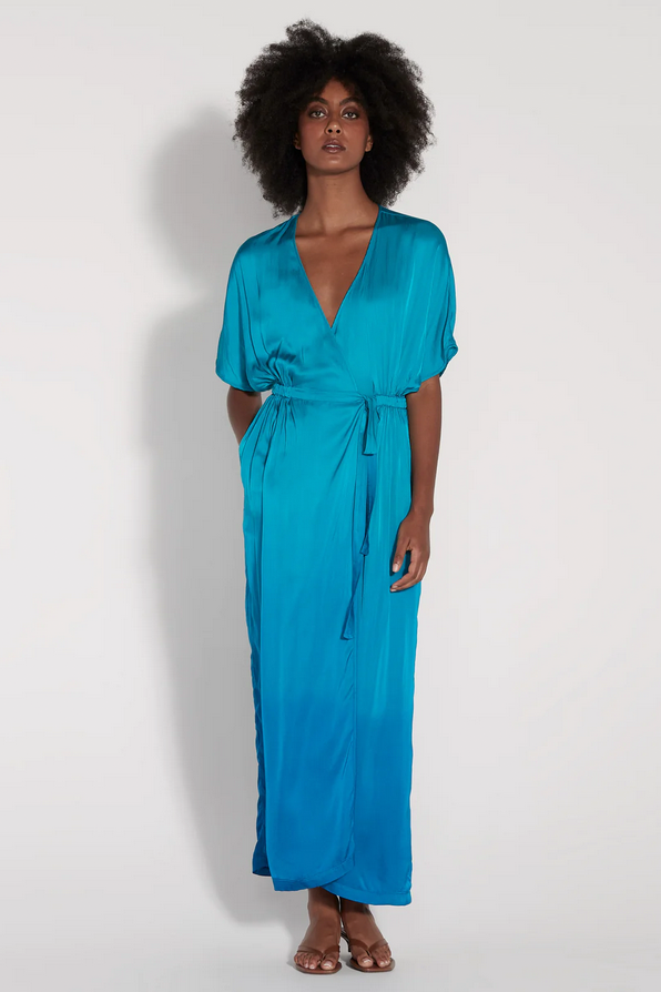 Aqua Dip Dye Diane Dress