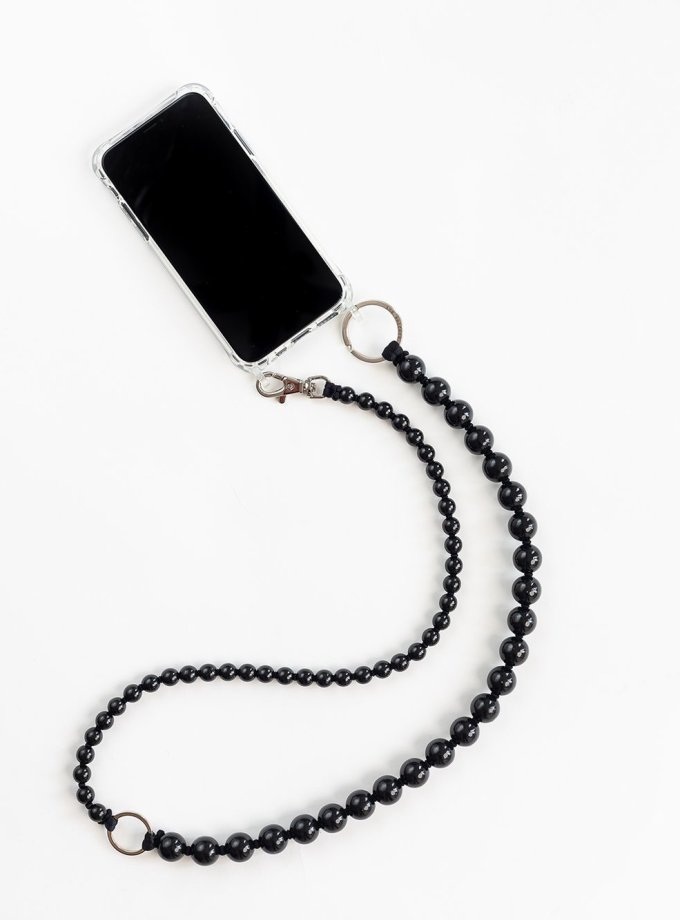 Necklace for Phone Double Chain Black