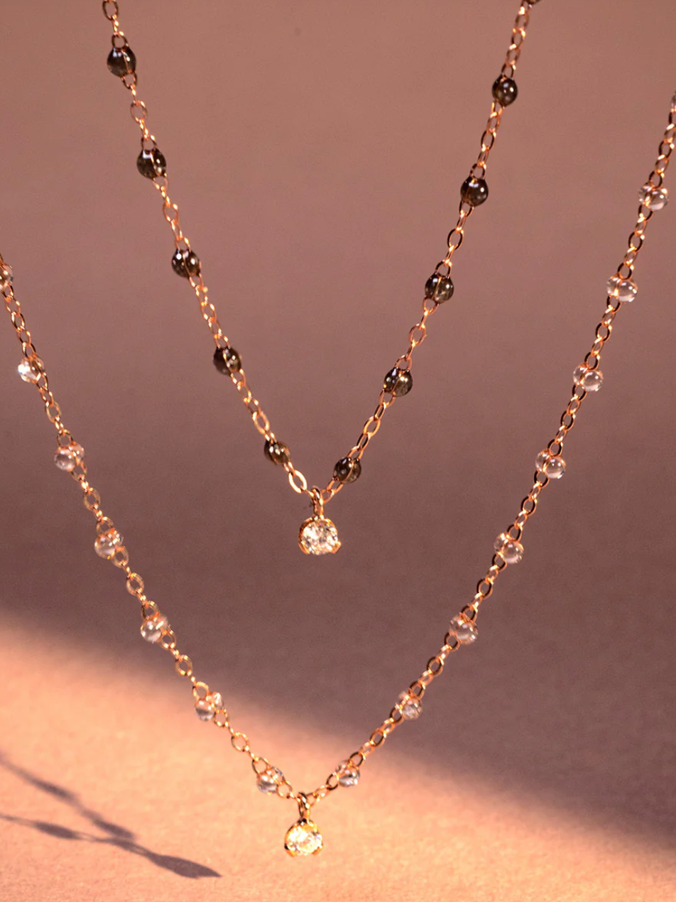 Puce Supreme Gigi Quartz Diamond Necklace - Image 2