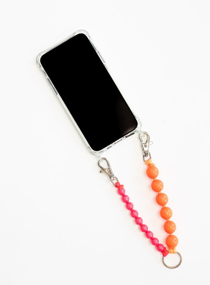Phone Double Chain Short Neonorange Neonpink