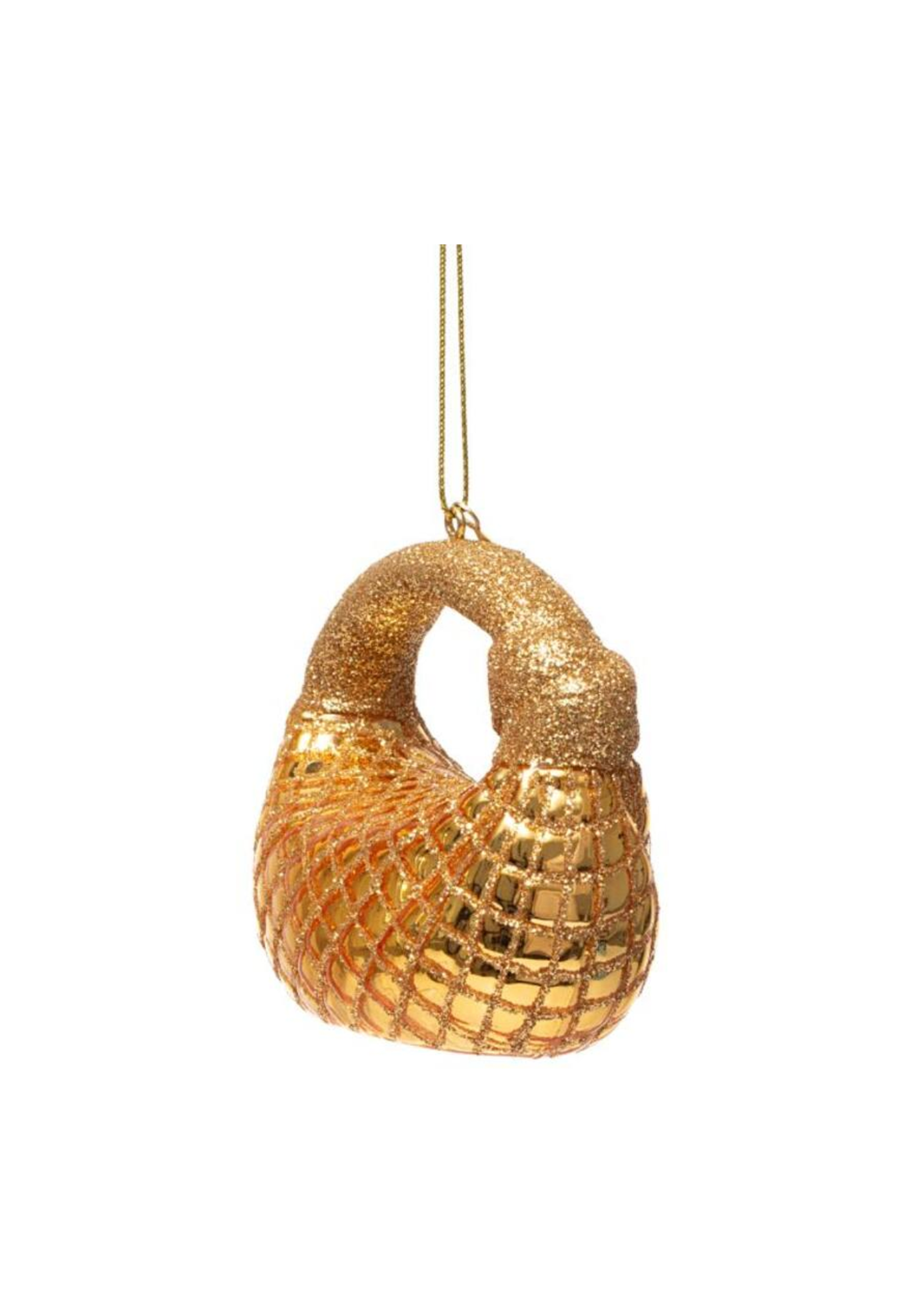 Ornament Glass Shiny Gold Handbag - Image 2