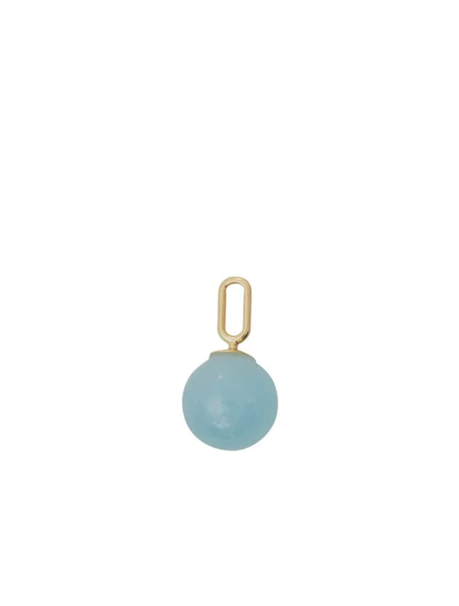 Stone Drop Charm Aquamarine