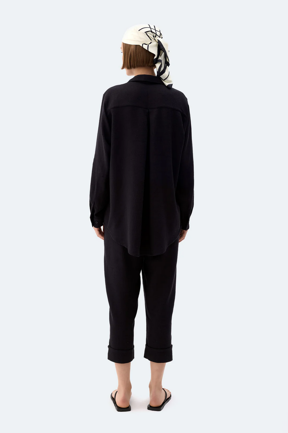 Black Linen Oversized Shirt - Image 2