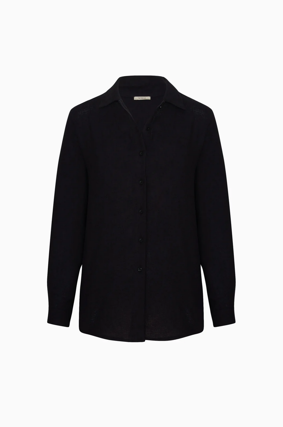 Black Linen Oversized Shirt - Image 3