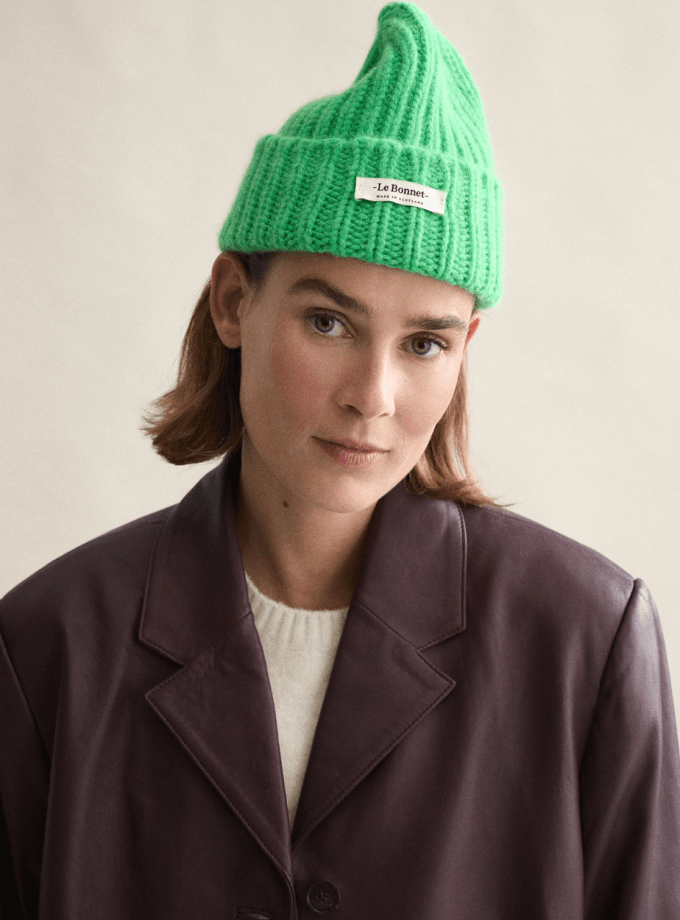 Logo Beanie Neon Green