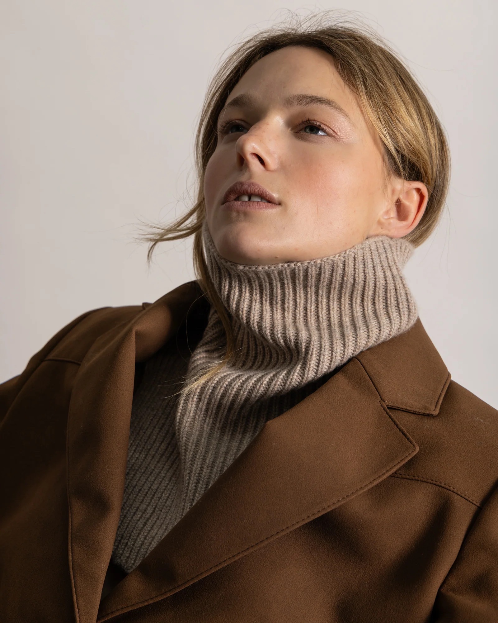 Beige Cashmere Collar