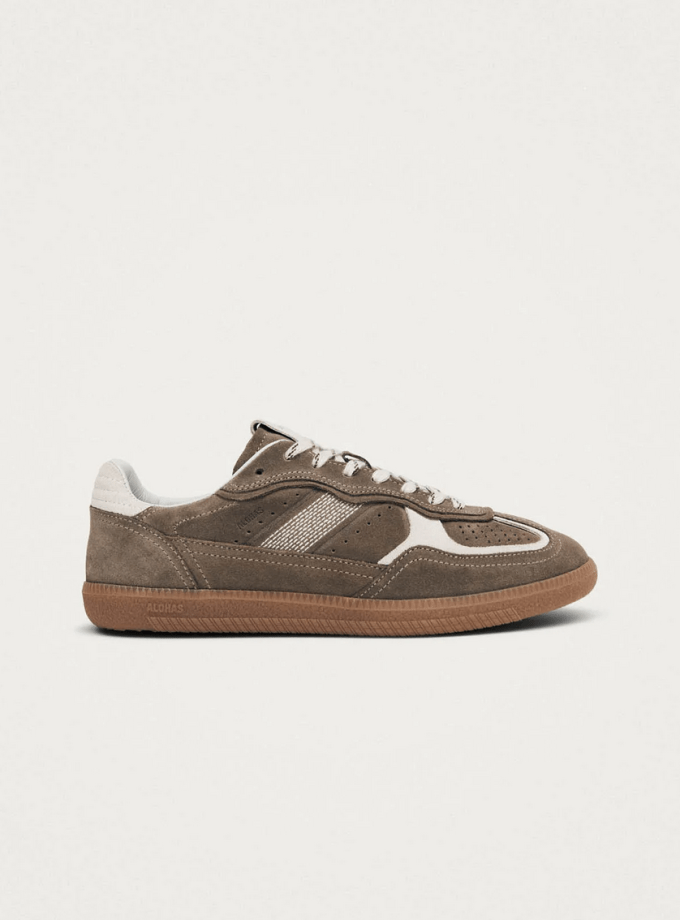 Rife Taupe Leather Sneakers