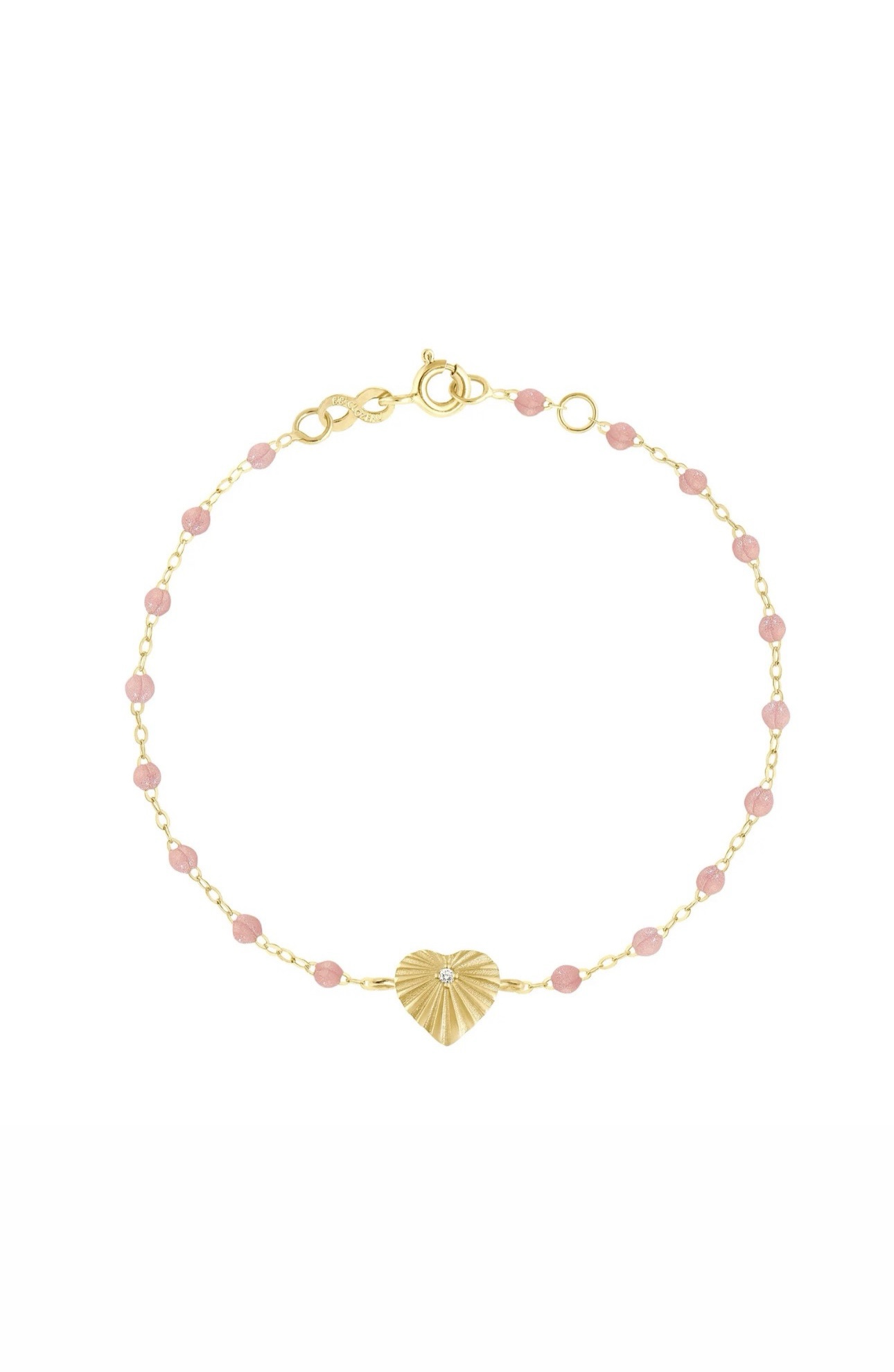 Heart LumiƩre Bracelet Yellow Gold Blush Diamond