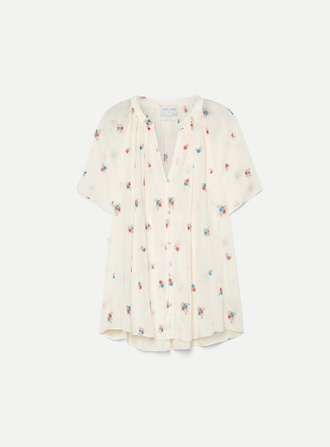 Bohemian Voile Shirt “Petites Fleurs”