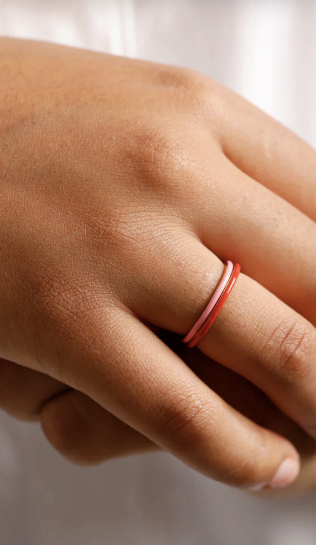 Classic Stack Ring Pink - Image 3