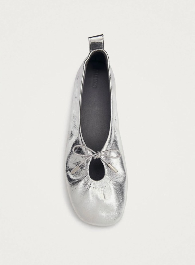 Rosalind Shimmer Silver Ballet Flats