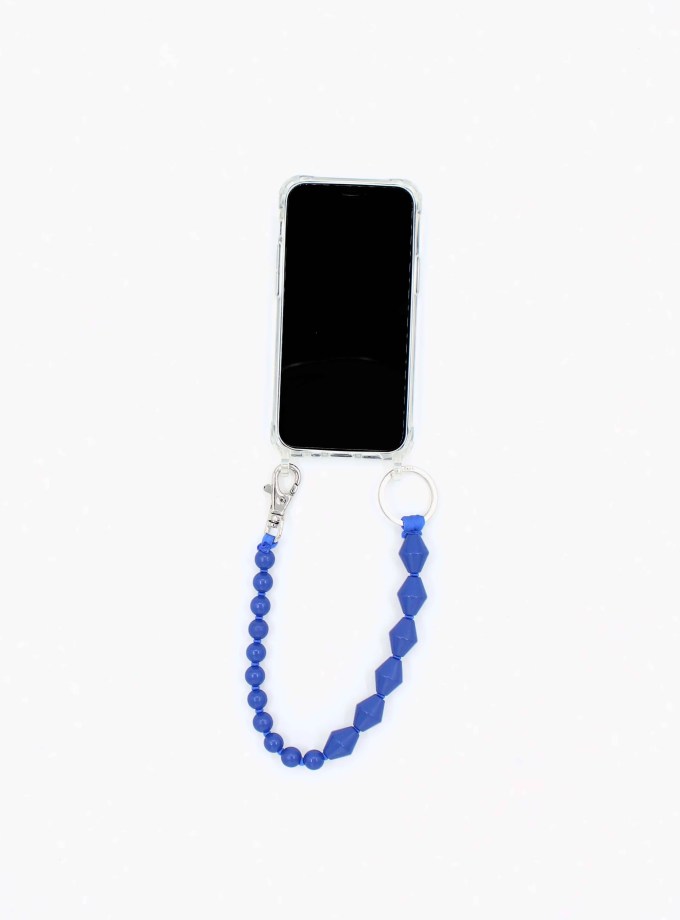 Phone Necklace Zickzack Blue