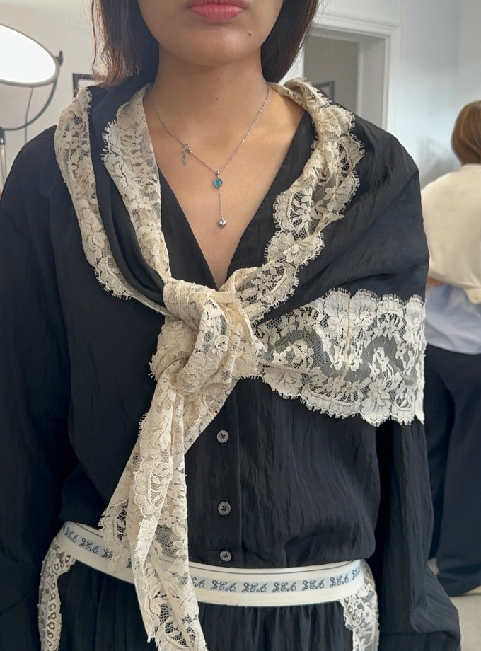 Lisette Blouse With Lace Scarf