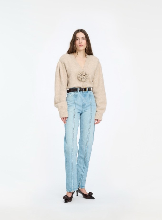 Straight Denim Zip Jeans