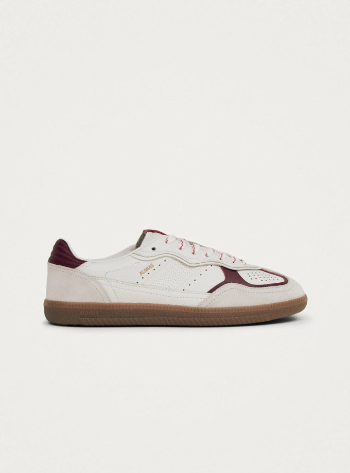 Tb. 490 Rife Grain White Burgundy Leather Sneaker