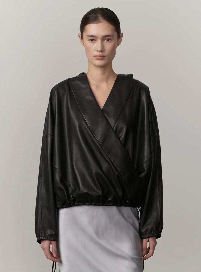 Sisi Leather Hooded Blouse